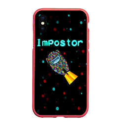 Чехол iPhone XS Max матовый Impostor, цвет: 3D-красный