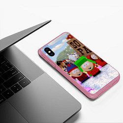 Чехол iPhone XS Max матовый Южный Парк South Park, цвет: 3D-малиновый — фото 2