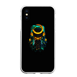 Чехол iPhone XS Max матовый Cyber Samurai, цвет: 3D-белый