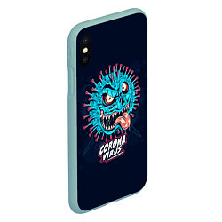 Чехол iPhone XS Max матовый CoronaMonster, цвет: 3D-мятный — фото 2