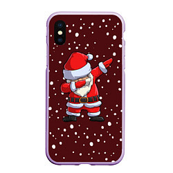 Чехол iPhone XS Max матовый Dab-Santa, цвет: 3D-сиреневый