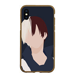 Чехол iPhone XS Max матовый Шото Тодороки силуэт, цвет: 3D-коричневый