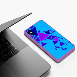 Чехол iPhone XS Max матовый Geometry, цвет: 3D-фиолетовый — фото 2