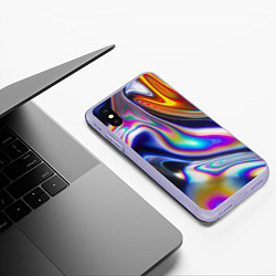 Чехол iPhone XS Max матовый Токсичный, цвет: 3D-светло-сиреневый — фото 2