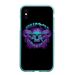 Чехол iPhone XS Max матовый Sum 41, цвет: 3D-мятный