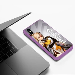 Чехол iPhone XS Max матовый GENSHIN IMPACT, НИН ГУАН, цвет: 3D-фиолетовый — фото 2