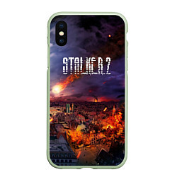 Чехол iPhone XS Max матовый Stalker 2, цвет: 3D-салатовый