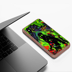 Чехол iPhone XS Max матовый Граффити, цвет: 3D-коричневый — фото 2