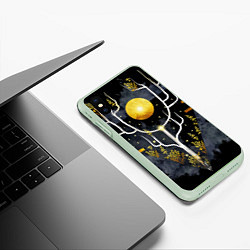 Чехол iPhone XS Max матовый Графит и золото: дерево жизни, цвет: 3D-салатовый — фото 2