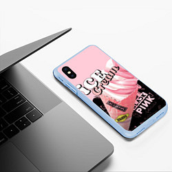 Чехол iPhone XS Max матовый BLACKPINK ICE CREAM, цвет: 3D-голубой — фото 2