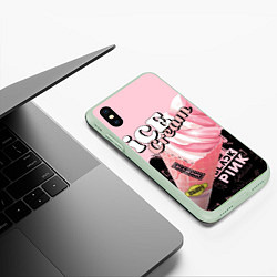 Чехол iPhone XS Max матовый BLACKPINK ICE CREAM, цвет: 3D-салатовый — фото 2