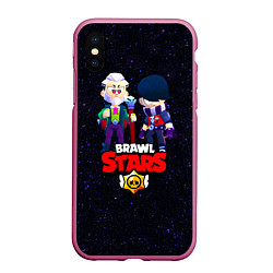 Чехол iPhone XS Max матовый Brawl Stars, цвет: 3D-малиновый