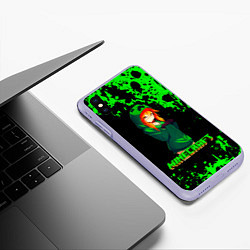 Чехол iPhone XS Max матовый Minecraft, цвет: 3D-светло-сиреневый — фото 2