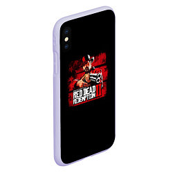 Чехол iPhone XS Max матовый Red dead redemption 2, цвет: 3D-светло-сиреневый — фото 2