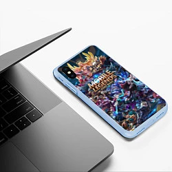 Чехол iPhone XS Max матовый Mobile Legends Z, цвет: 3D-голубой — фото 2