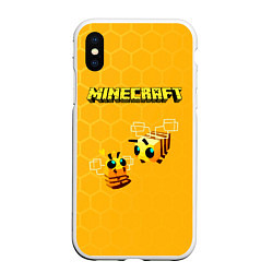 Чехол iPhone XS Max матовый Minecraft, цвет: 3D-белый