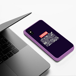 Чехол iPhone XS Max матовый LONDON, цвет: 3D-фиолетовый — фото 2