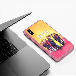 Чехол iPhone XS Max матовый BTS, цвет: 3D-малиновый — фото 2