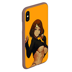 Чехол iPhone XS Max матовый Uraraka Ahegao Урарака, цвет: 3D-коричневый — фото 2