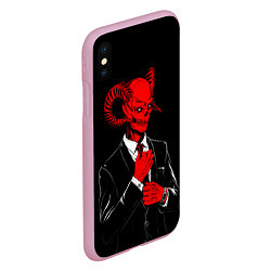 Чехол iPhone XS Max матовый Дьявол, цвет: 3D-розовый — фото 2