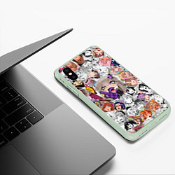 Чехол iPhone XS Max матовый Ahegao завихрение, цвет: 3D-салатовый — фото 2