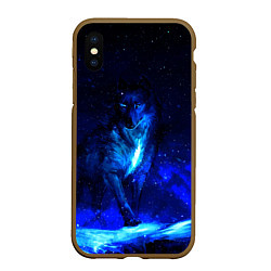 Чехол iPhone XS Max матовый Dark Wolf, цвет: 3D-коричневый