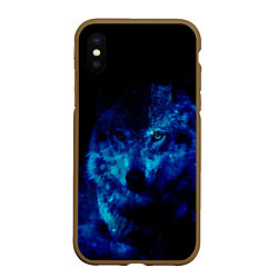 Чехол iPhone XS Max матовый Волк Вселенная, цвет: 3D-коричневый
