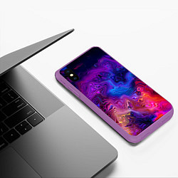 Чехол iPhone XS Max матовый НЕОНОВЫЕ РАЗВОДЫ, цвет: 3D-фиолетовый — фото 2