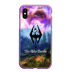 Чехол iPhone XS Max матовый The Elder Scrolls, цвет: 3D-фиолетовый