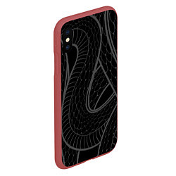 Чехол iPhone XS Max матовый Змеи, цвет: 3D-красный — фото 2