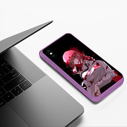 Чехол iPhone XS Max матовый Makima Chainsaw Man, цвет: 3D-фиолетовый — фото 2