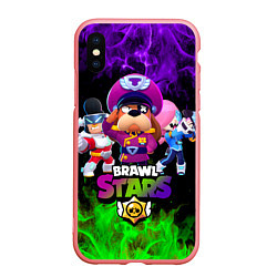 Чехол iPhone XS Max матовый Brawl Stars the StarrForce, цвет: 3D-баблгам