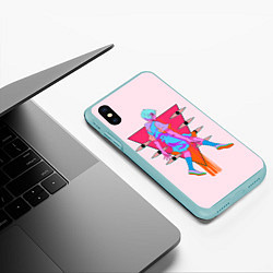 Чехол iPhone XS Max матовый Евангилион, цвет: 3D-мятный — фото 2