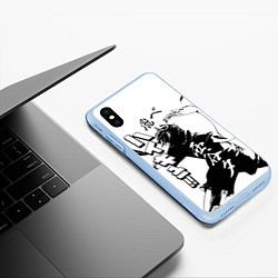 Чехол iPhone XS Max матовый ВОЛЕЙБОЛ!! HAIKYUU!!, цвет: 3D-голубой — фото 2