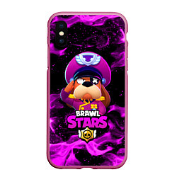 Чехол iPhone XS Max матовый ГЕНЕРАЛ ГАВС - Brawl Stars, цвет: 3D-малиновый