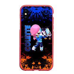 Чехол iPhone XS Max матовый Brawl Stars Colette Navigator, цвет: 3D-красный