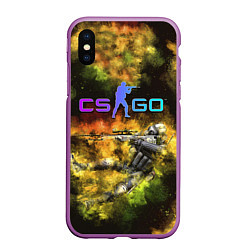 Чехол iPhone XS Max матовый CS GO Gold dust, цвет: 3D-фиолетовый