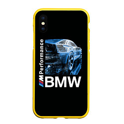 Чехол iPhone XS Max матовый BMW, цвет: 3D-желтый