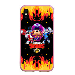 Чехол iPhone XS Max матовый Brawl Stars the StarrForce, цвет: 3D-розовый