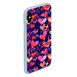 Чехол iPhone XS Max матовый Love, цвет: 3D-голубой — фото 2