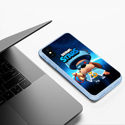 Чехол iPhone XS Max матовый Генерал Гавс brawl stars, цвет: 3D-голубой — фото 2