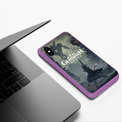 Чехол iPhone XS Max матовый Genshin impact Noelle, цвет: 3D-фиолетовый — фото 2