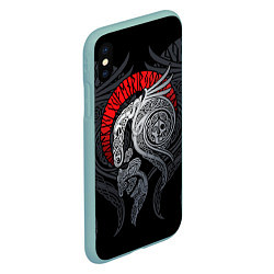 Чехол iPhone XS Max матовый Демон, цвет: 3D-мятный — фото 2