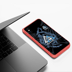 Чехол iPhone XS Max матовый Волк Фенрир, цвет: 3D-красный — фото 2