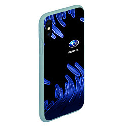 Чехол iPhone XS Max матовый Subaru, цвет: 3D-мятный — фото 2