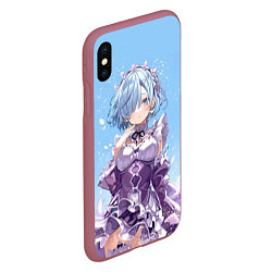 Чехол iPhone XS Max матовый Re:Zero, Рем, цвет: 3D-малиновый — фото 2