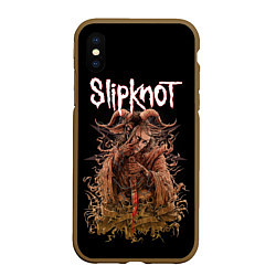 Чехол iPhone XS Max матовый SLIPKNOT, цвет: 3D-коричневый