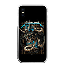 Чехол iPhone XS Max матовый METALLICA, цвет: 3D-белый