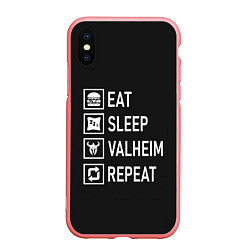 Чехол iPhone XS Max матовый EatSleepValheimRepeat, цвет: 3D-баблгам