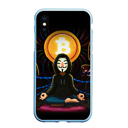 Чехол iPhone XS Max матовый БИТКОИН BITCOIN, цвет: 3D-голубой